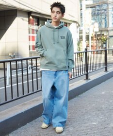 WEGO 【裏起毛/ユニセックス着用ITEM】リラックスフィットグラフィックパーカー