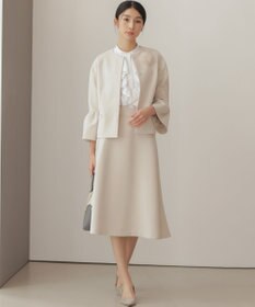 組曲 【KUMIKYOKU NAVY】コットンタッチシャーティングラッフルフレア ブラウス