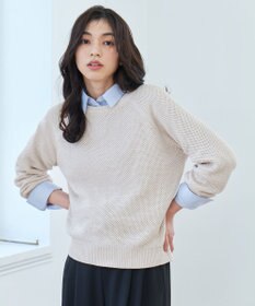 ANY 【手洗い可/UVカット】シャイニーコットンニット