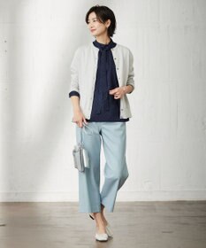 J.PRESS LADIES L 【洗える】シャークスキン セミワイド パンツ