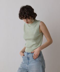 GRACE CONTINENTAL スパンコールニットノースリーブ