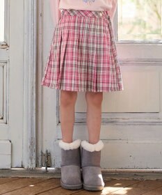 ANY KIDS ラメチェックプリーツスカパン