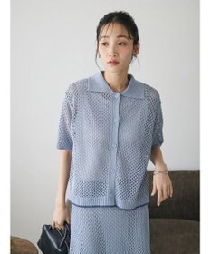 CRAFT STANDARD BOUTIQUE 配色メッシュニットカーディガン