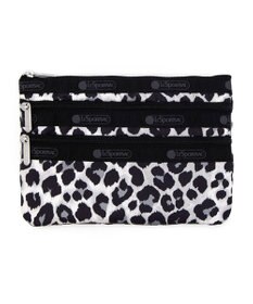 LeSportsac 3ZIP COSMETIC/ニュートラルレオパード