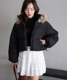 WEGO 【25年秋冬新作/SMサイズ展開】2WAYファーフードショートパファーブルゾン