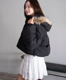 WEGO 【25年秋冬新作/SMサイズ展開】2WAYファーフードショートパファーブルゾン