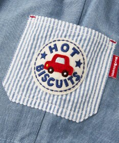 MIKI HOUSE HOT BISCUITS 【80-120cm】ダンガリー素材 6分丈ハーフパンツ