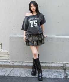 WEGO サイドドロストオフショルグラフィックT