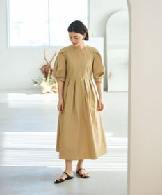 #Newans 【撥水加工/洗濯機可能】〈小柄さんにお勧め〉パフスリーブフレアワンピース