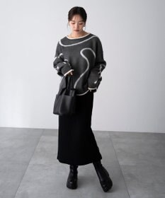 WEGO 【25年秋冬新作】ニュアンスライン配色プルオーバー