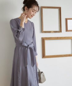 Tiaclasse 【洗える】レース切り替えフレアワンピース