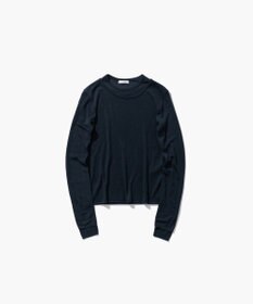 ATON SILK BLENDED CIRCULAR RIB | クルー＆クルーレイヤードプルオーバー