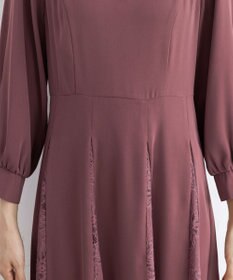 Tiaclasse 【洗える】レース切り替えフレアワンピース