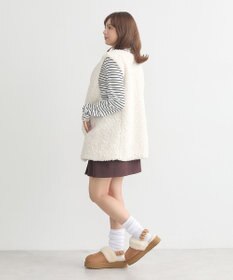 earth music&ecology シャーリングスリーブリブタートルプルオーバー