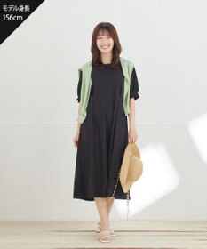 Tiaclasse 【おのののかさん着用】「サマケア」パフスリーブAラインワンピース