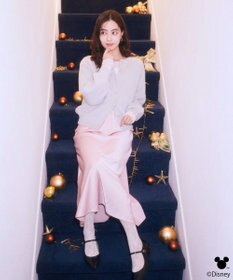 earth music&ecology 【予約】Disney/ポイントミッキーラメシャギーカーデ