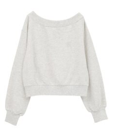 earth music&ecology ショート丈ワンポイント刺繍オフショルスウェット