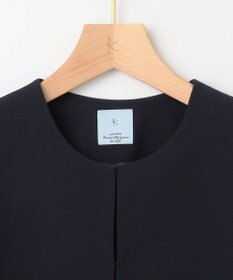 組曲 L 【WEB限定・KUMIKYOKU NAVY】コンフォータブルドレープ ノーカラージャケット