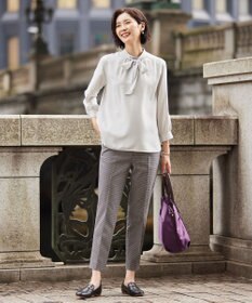 J.PRESS LADIES 【洗える】EcoVeroツイル テーパード パンツ