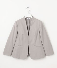 J.PRESS LADIES 【セットアップ対応・洗える・撥水】コットンFITTY ノーカラー ジャケット