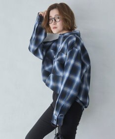 WEGO 【ユニセックス着用ITEM/SMLサイズ展開】オンブレチェックシャツ（LS）