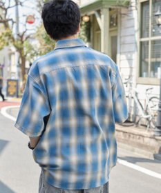 WEGO 【ユニセックス着用ITEM/SMLサイズ展開】オンブレチェックシャツ（SS）