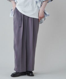 WEGO トロミ　ベルト付きワイドスラックス