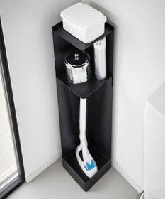 tower キャスター付きスリムトイレラック タワー ブラック