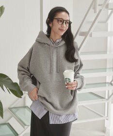 WEGO 【ユニセックス着用ITEM/裏起毛】リラックスフィットスウェットプルパーカー
