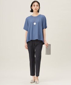 自由区 S 【接触冷感・UVカット・洗える】クレープストレッチAライン ニット