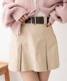 WEGO ベルト付チノプリーツスカパン