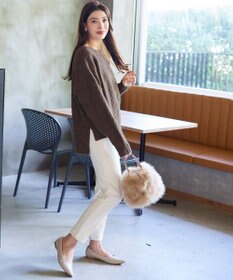 Tiaclasse 【洗える】ケーブル柄編みニットプルオーバー