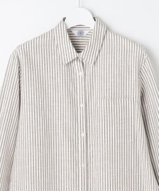 J.PRESS LADIES S リネンMIX ストライプ シャツ ブラウス