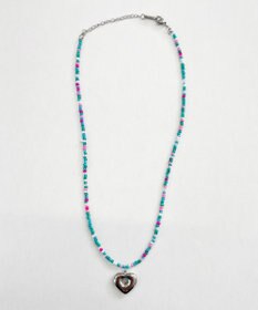 WEGO Lカラービーズハートネックレス