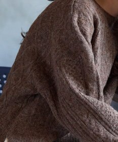 Tiaclasse 【洗える】ケーブル柄編みニットプルオーバー