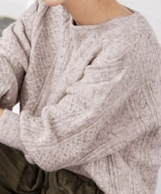 Tiaclasse 【洗える】ケーブル柄編みニットプルオーバー