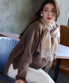 Tiaclasse 【洗える】ケーブル柄編みニットプルオーバー