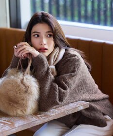 Tiaclasse 【洗える】ケーブル柄編みニットプルオーバー