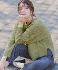 Tiaclasse 【洗える】ケーブル柄編みニットプルオーバー