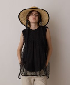 GRACE CONTINENTAL シアージャガードカットトップ