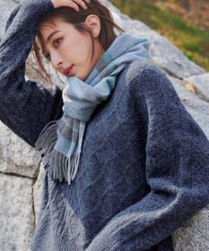 Tiaclasse 【洗える】ケーブル柄編みニットプルオーバー