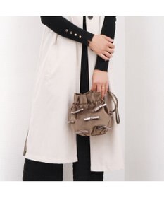 UNBILLION カシュカシュ cachecache / メタリックリボンベロア巾着バッグ