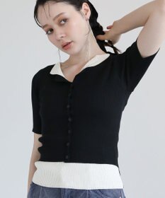 Green Parks ・Ｐｅｔｉｔ　Ｆｌｅｕｒ　バイカラーレイヤードニット