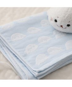 Mother garden しろたん いっぱい柄 6重ガーゼ バスタオル