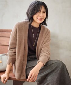 ANY 【洗濯機可】フェザーニットカーディガン