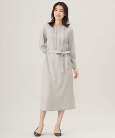 J.PRESS LADIES L 【セットアップ対応】ウールスムース タックディテール ワンピース