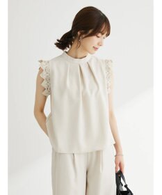 Green Parks ・ＥＬＥＮＣＡＲＥ　ＤＵＥ　リネンライクレースブラウス