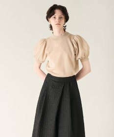 GRACE CONTINENTAL ラメシアーパフニットトップ