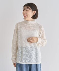 Green Parks レースハイネックプルオーバー