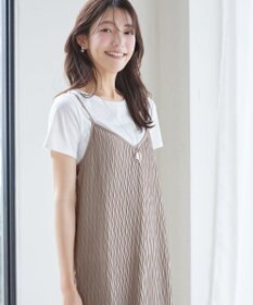 Tiaclasse 【2点セット】変形プリーツキャミワンピース＆Tシャツ